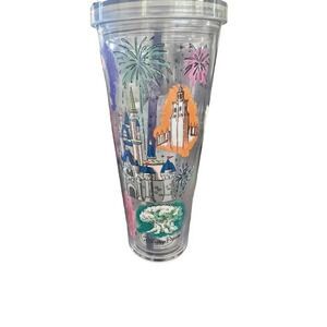 Starbucks Walt Disney Parks Tumbler Castle Hollywood Tower Fireworks 24oz